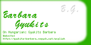 barbara gyukits business card